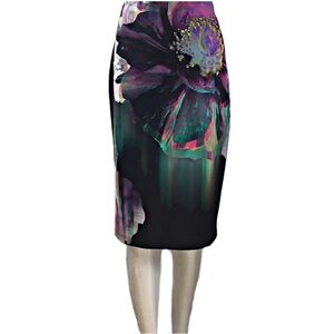 Apt. 9 Purple and Green Midi Pencil Skirt Cocktail